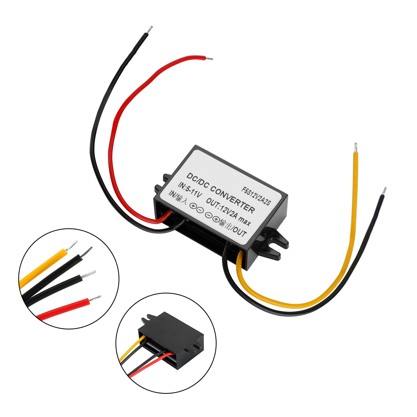 DC-DC 6V-12V 2A 24W Step Up Car Power Supply Converter Regulator Waterproof
