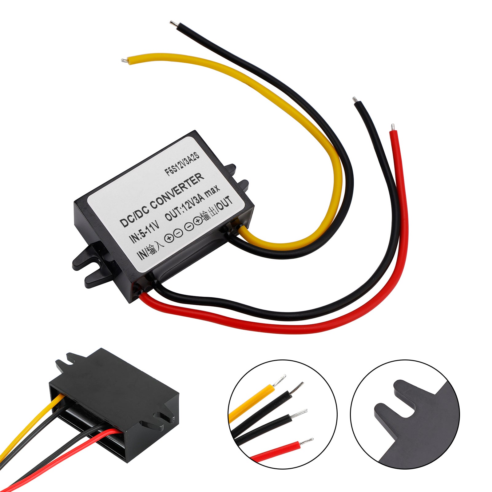 DC-DC 6V-12V 3A 36W Step Up Car Power Supply Converter Regulator Waterproof