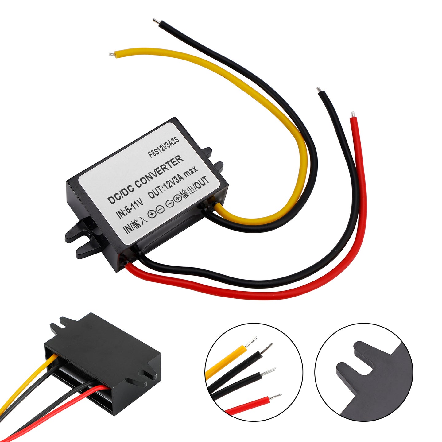 DC-DC 6V-12V 3A 36W Step Up Car Power Supply Converter Regulator Waterproof