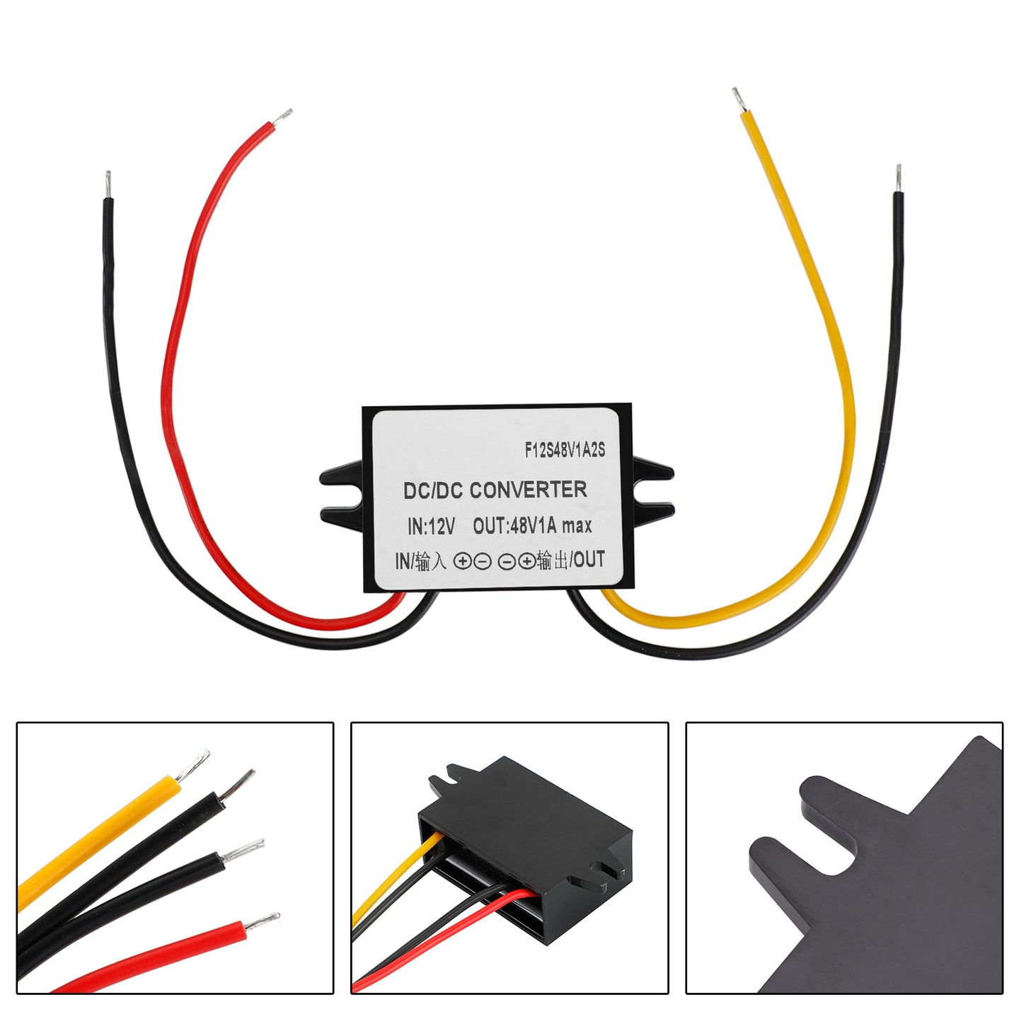 DC-DC 12V-48V 1A 48W Step Up Car Power Supply Converter Regulator Waterproof