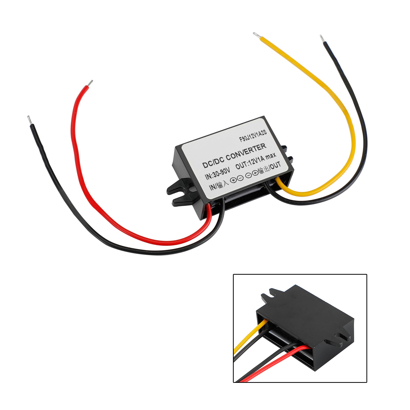 1A Waterproof DC/DC Converter Power Supply Regulator 30-90V Step Down To 12V