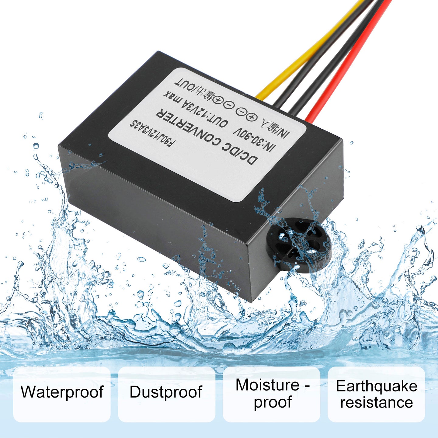 Waterproof Buck Step Down Converter DC30-90V-12V 3A 36W Car Power Module