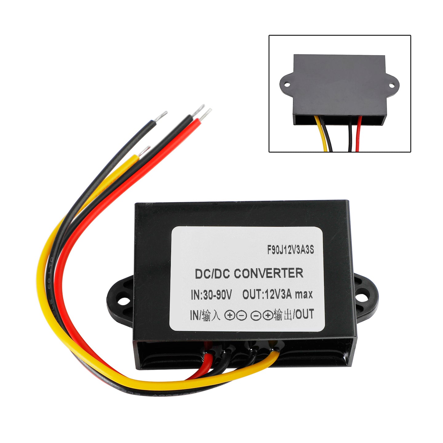 Waterproof Buck Step Down Converter DC30-90V-12V 3A 36W Car Power Module
