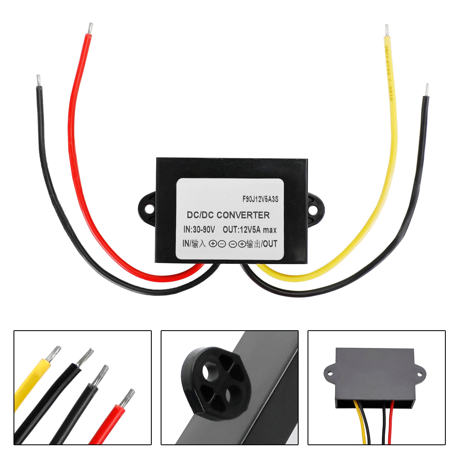 Waterproof DC-DC Converter 30-90V Step Down to 12V Power Supply Module 5A 60W