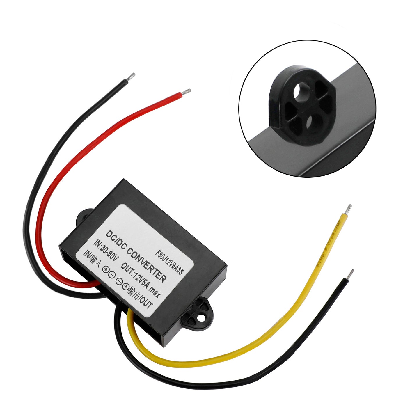 Waterproof DC-DC Converter 30-90V Step Down to 12V Power Supply Module 5A 60W