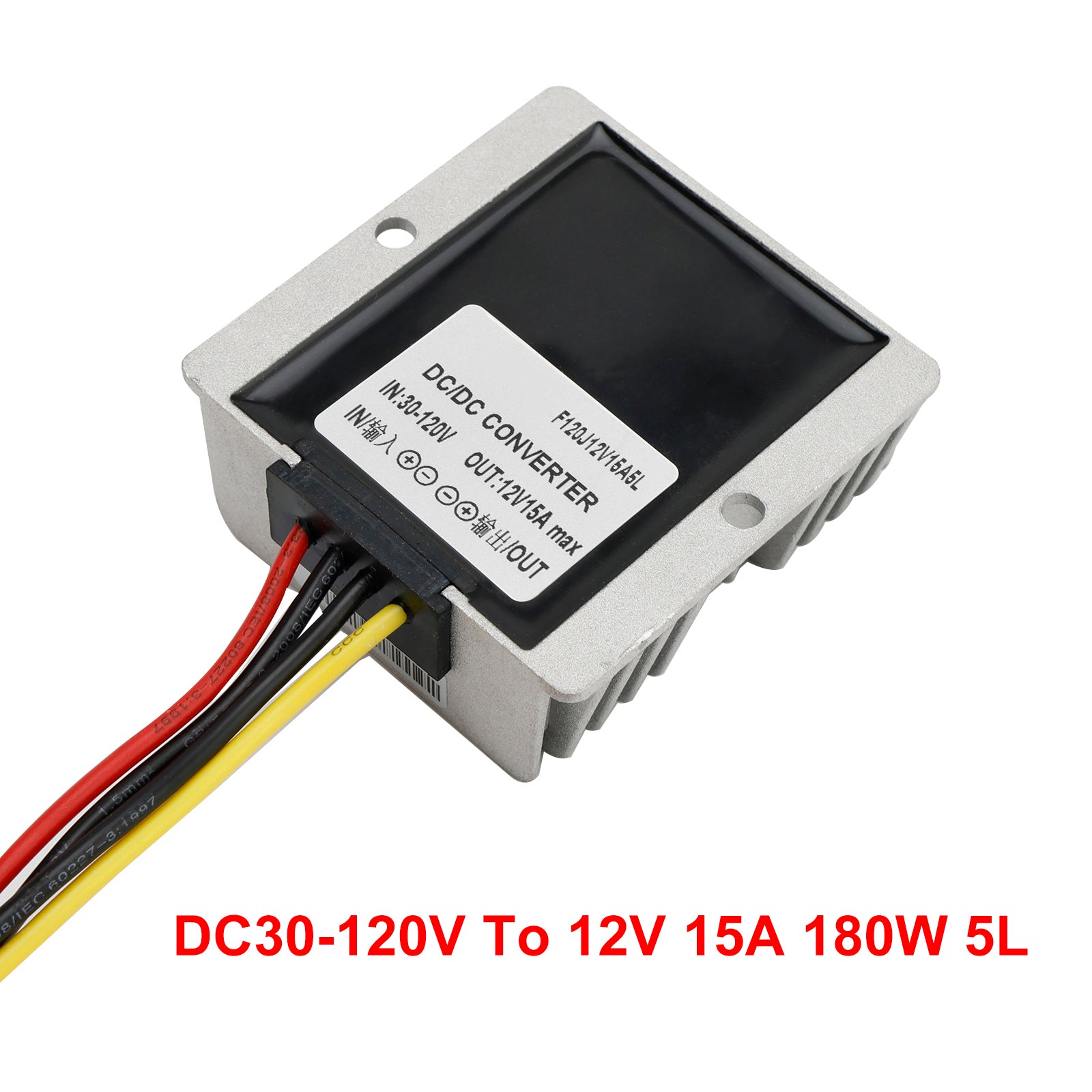 Waterproof DC-DC Step Down Converter – 30–120V to 12V 15A 180W Power Supply Regulator