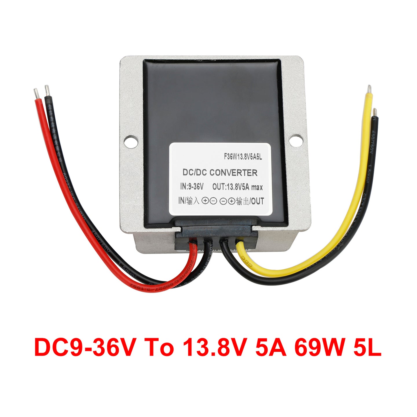 Waterproof DC 9-36V To DC 13.8V 5A Voltage Stabilizer Car Power Supply Regulator