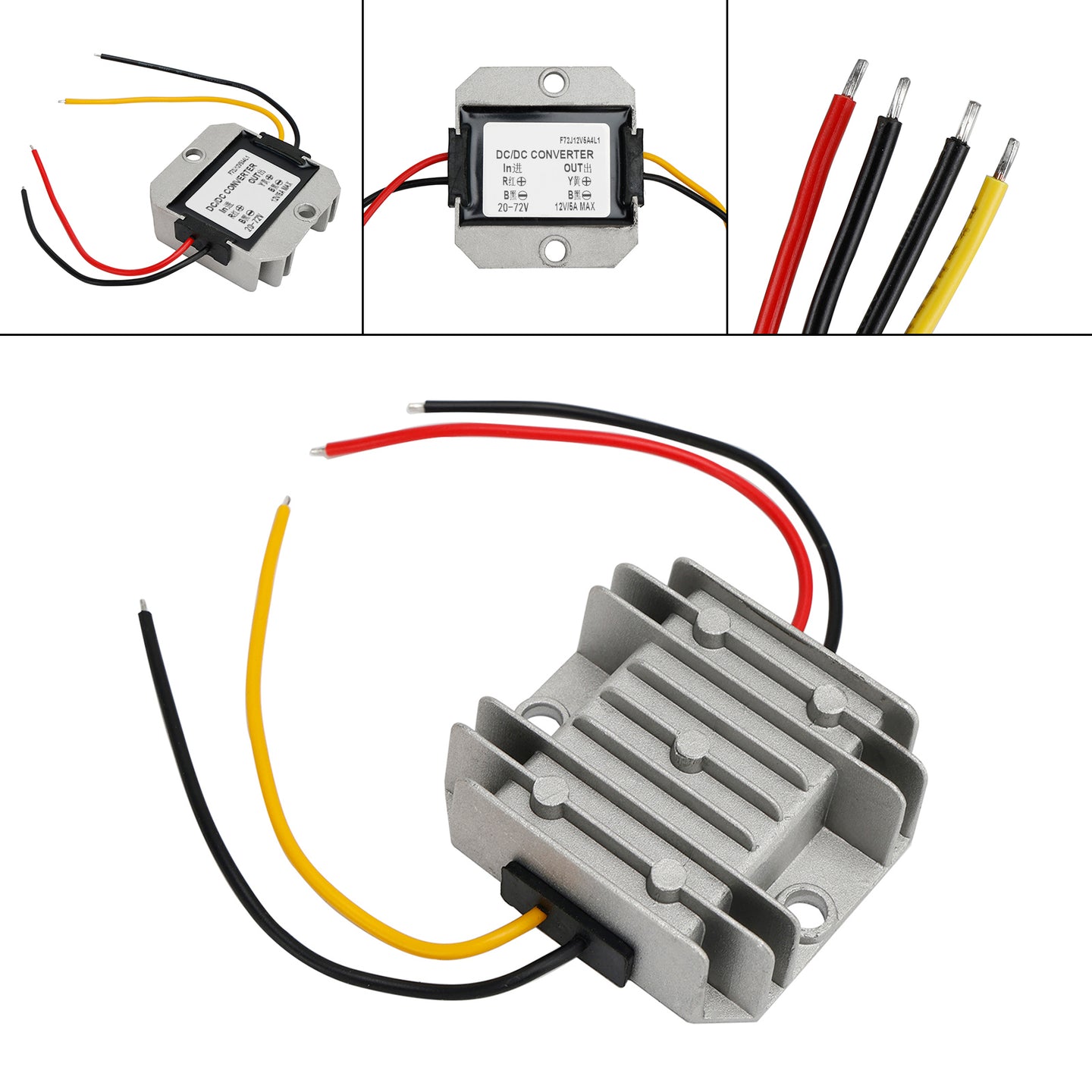 Waterproof Buck Step Down Converter 20-72V to DC12V 5A Car Power Module