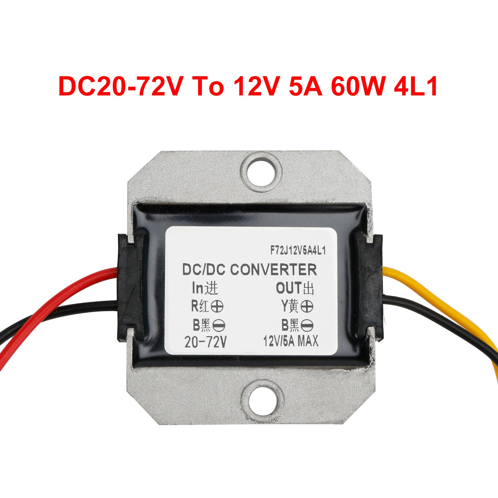 Waterproof Buck Step Down Converter 20-72V to DC12V 5A Car Power Module