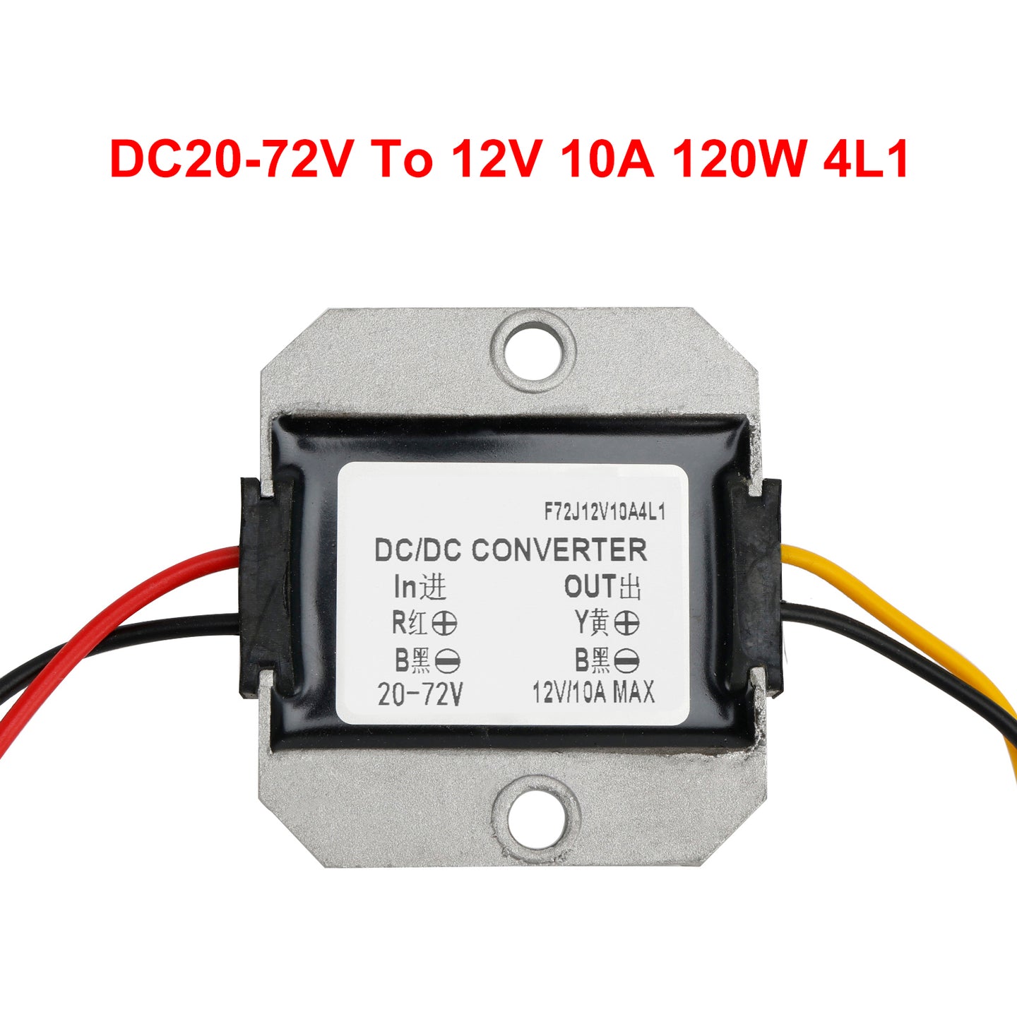 Waterproof DC-DC Converter 20-72V Step Down to 12V Power Supply Module 10A