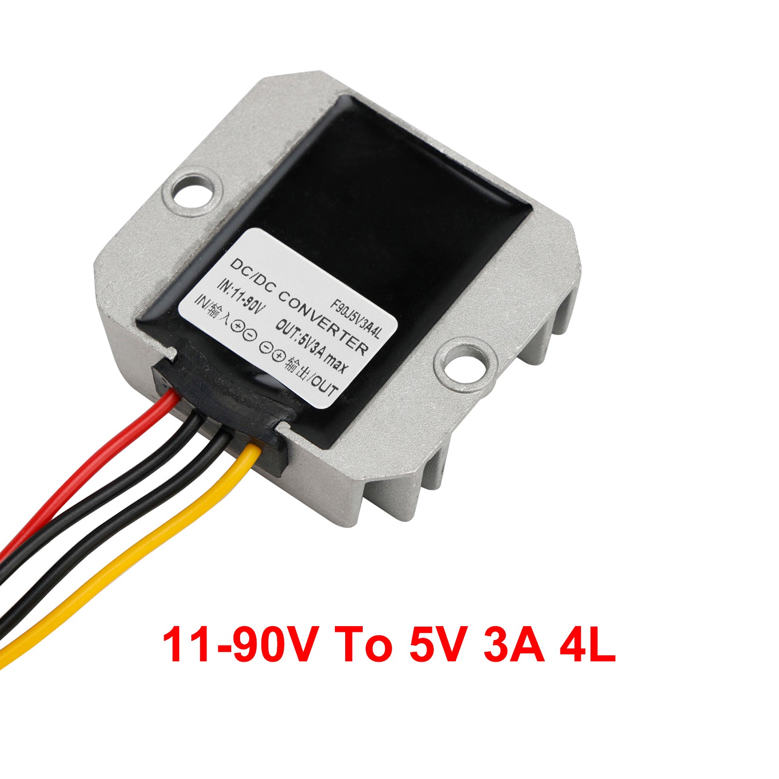 Waterproof DC 11-90V to 5V 3A 15W Step-Down Power Supply Converter Regulator