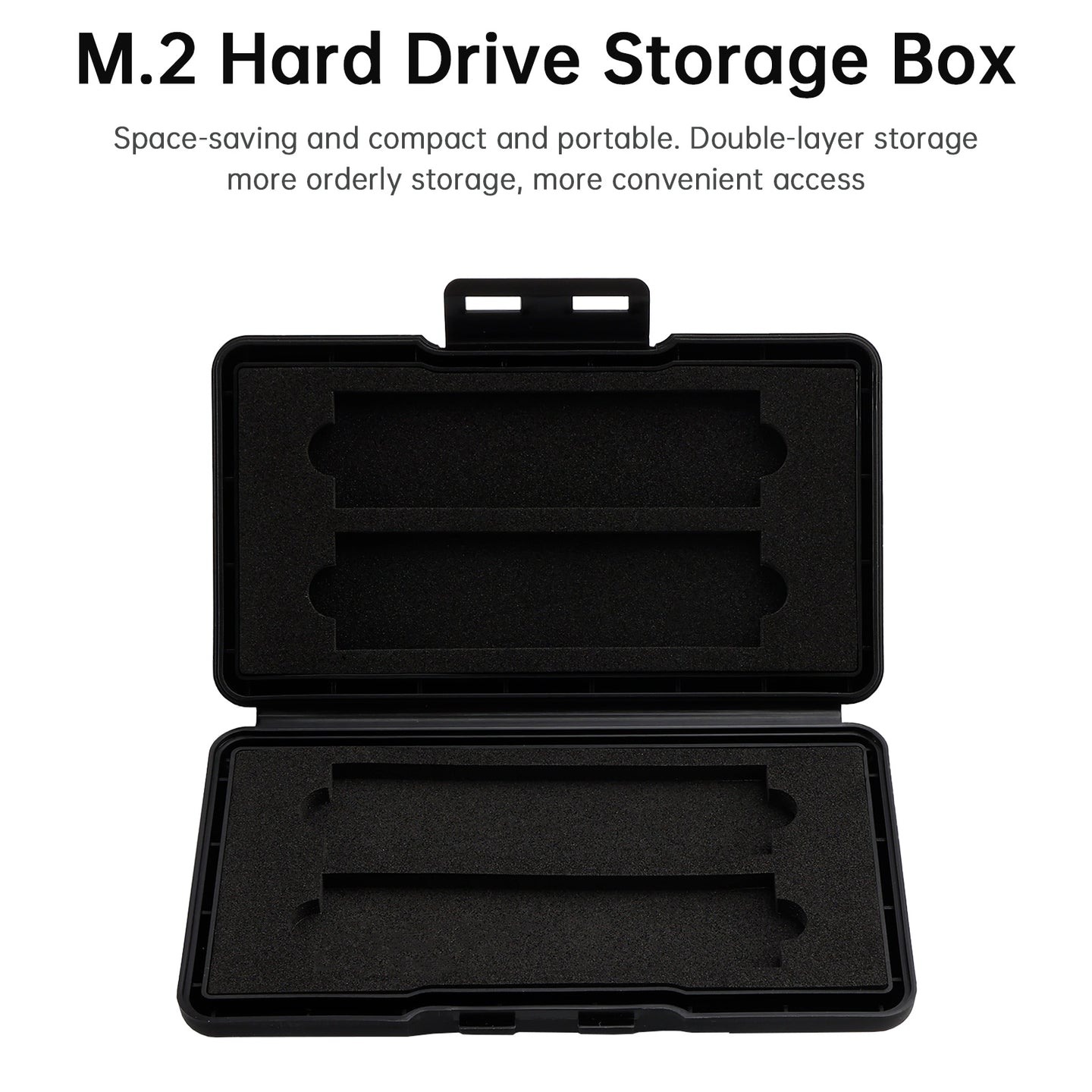 M2 Hard Drive Protection Box Storage Box Solid State Drive Box Shockproof Black