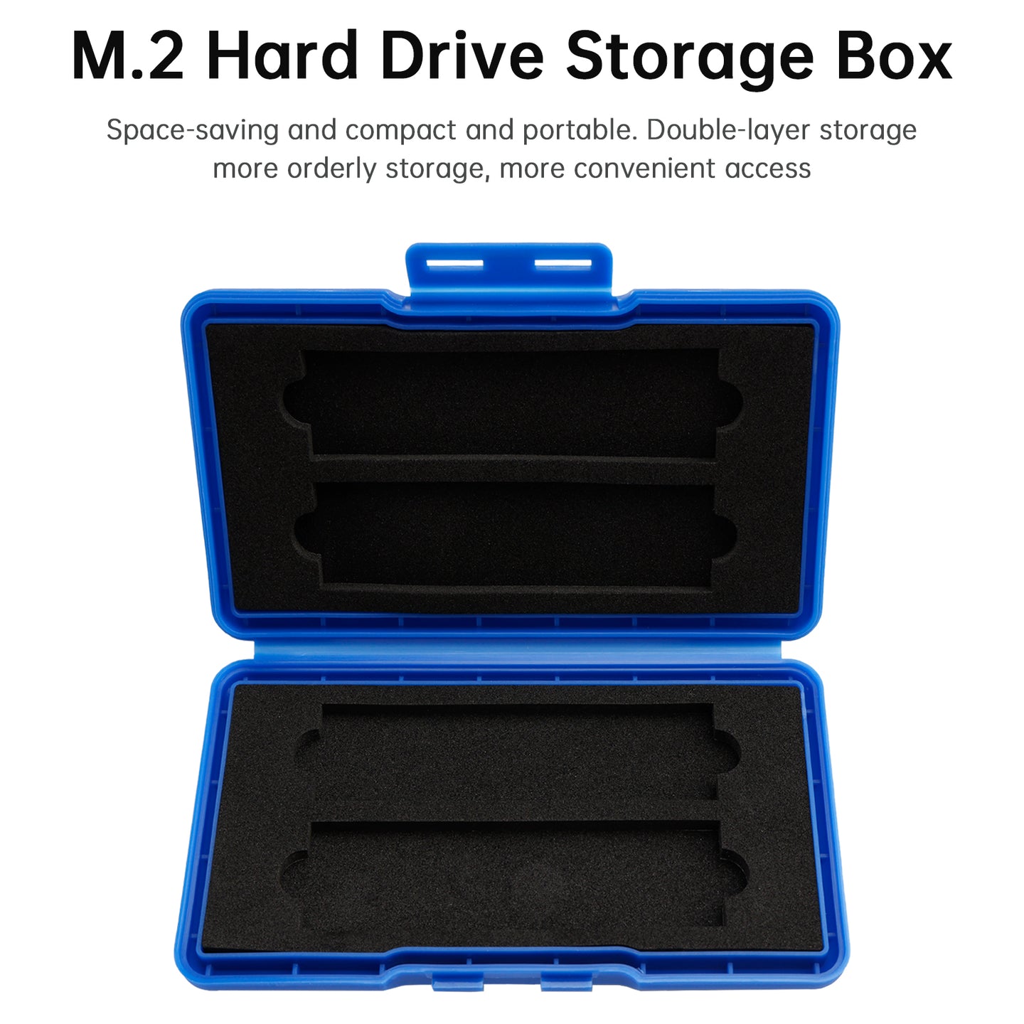 M2 Hard Drive Protection Box Storage Box Solid State Drive Box Shockproof Blue