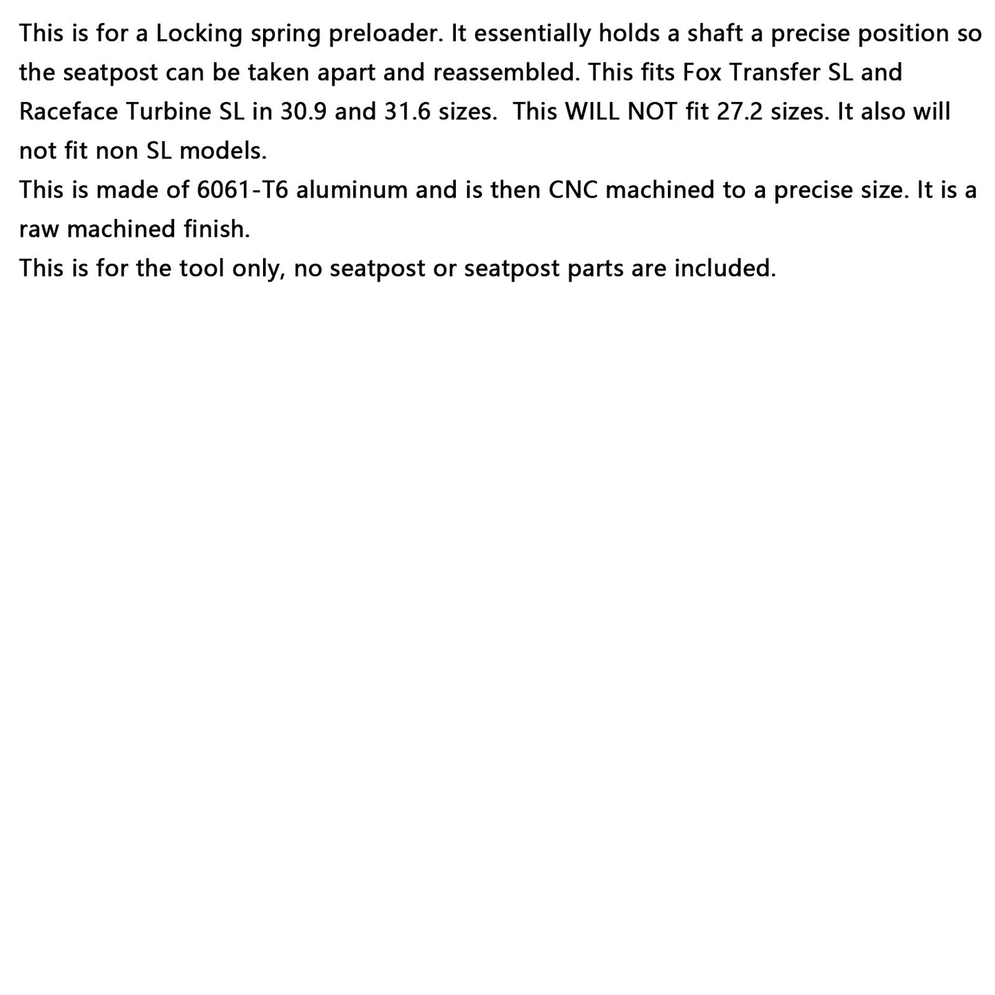 Turbine Locking Spring Preloader Tool #398-00-935 Fox/Raceface (Copy)