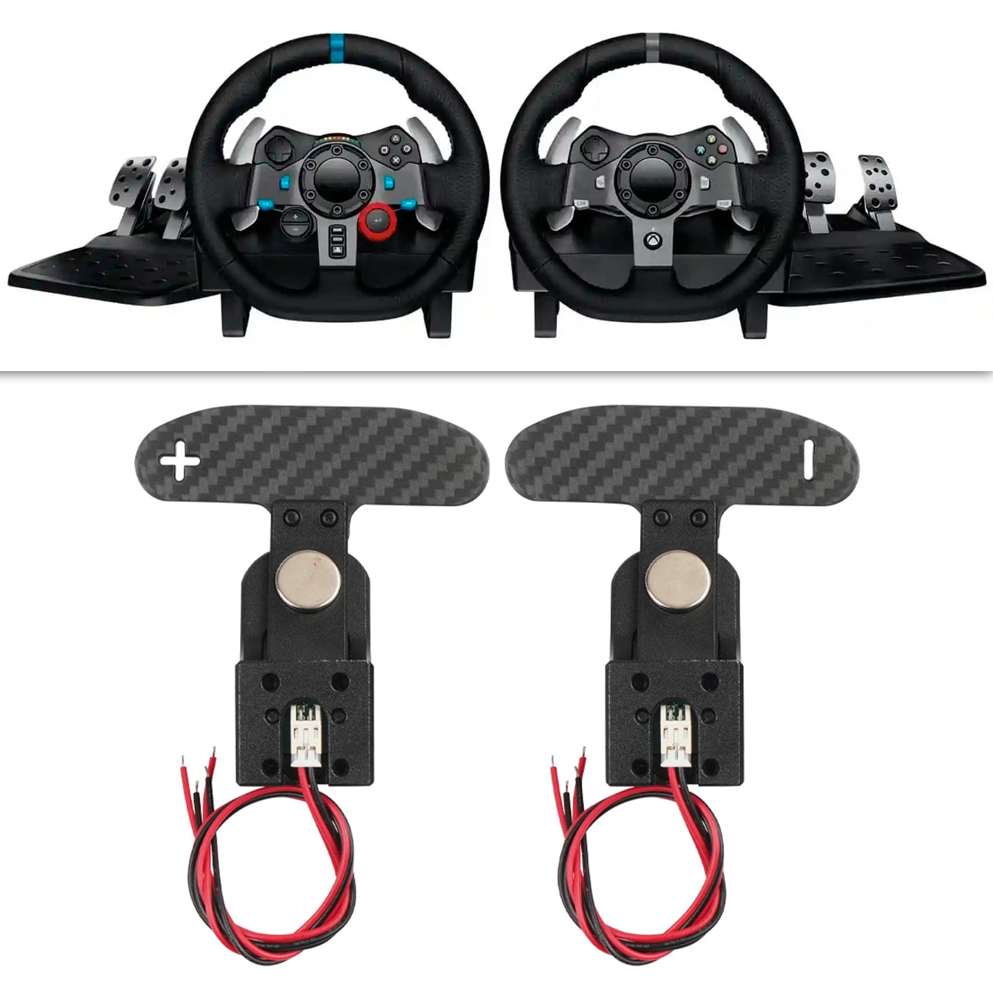 Racing Game Simulation Steering Wheel Magnetic Shift Paddles For Logitech G29G27