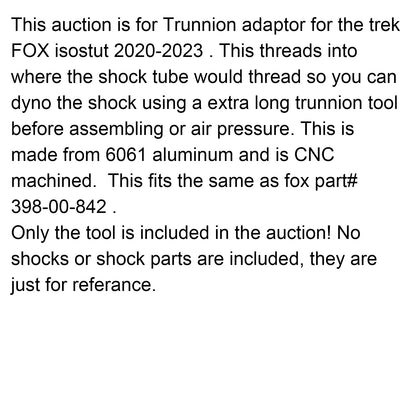 Isostrut Trunnion Adaptor Coupler for Fox 398-00-842 Dyno (Copy)