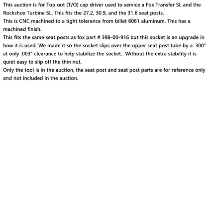 Transfer SL Top Out Cap Driver T/O Tool Clone Fox 398-00-916 (Copy)