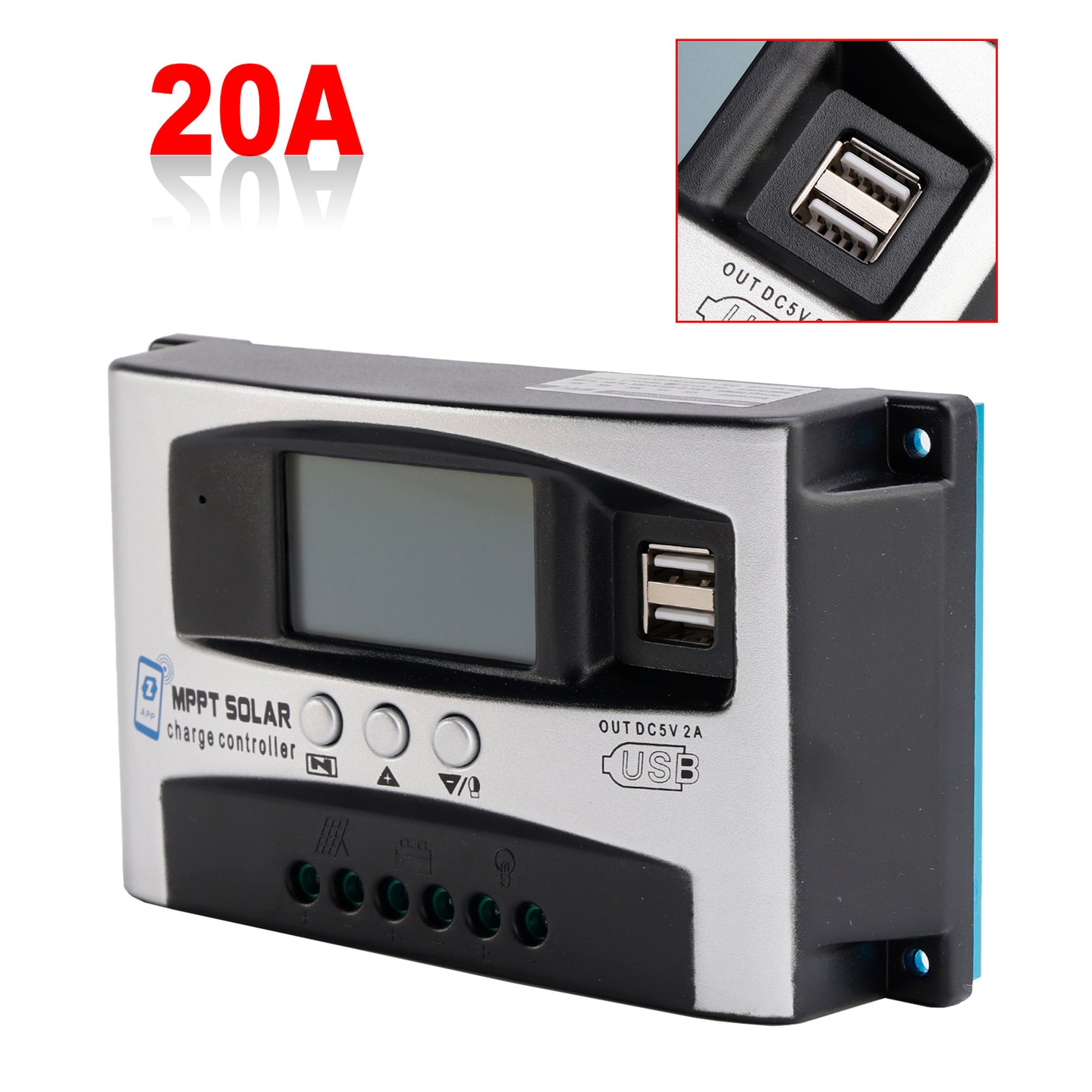 20A MPPT High Energy Solar DSP Controller Repair Battery APP to Remotely Manage