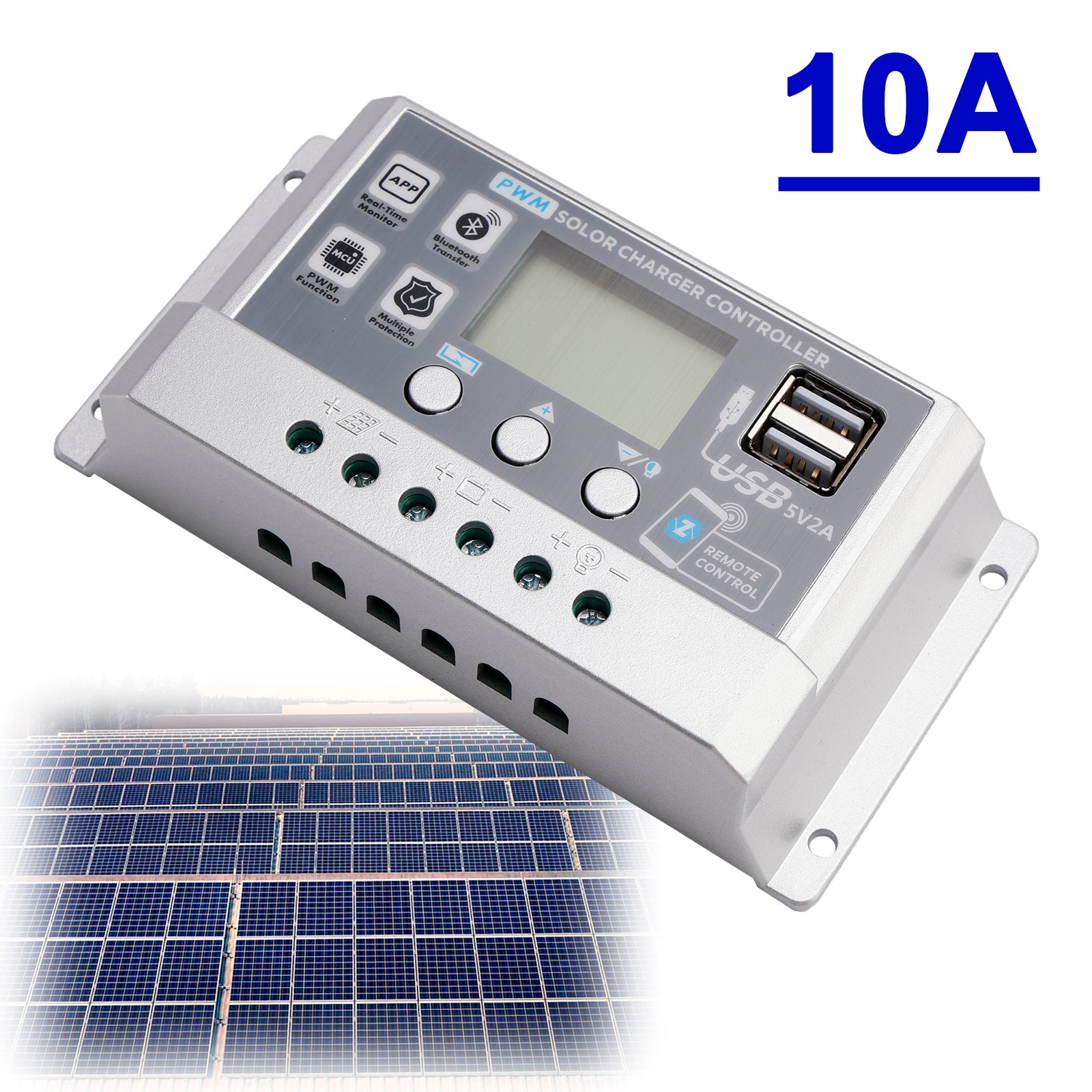 10A PWM Solar Controller Mobile APP Intelligent Control 12V24V Solar Controller