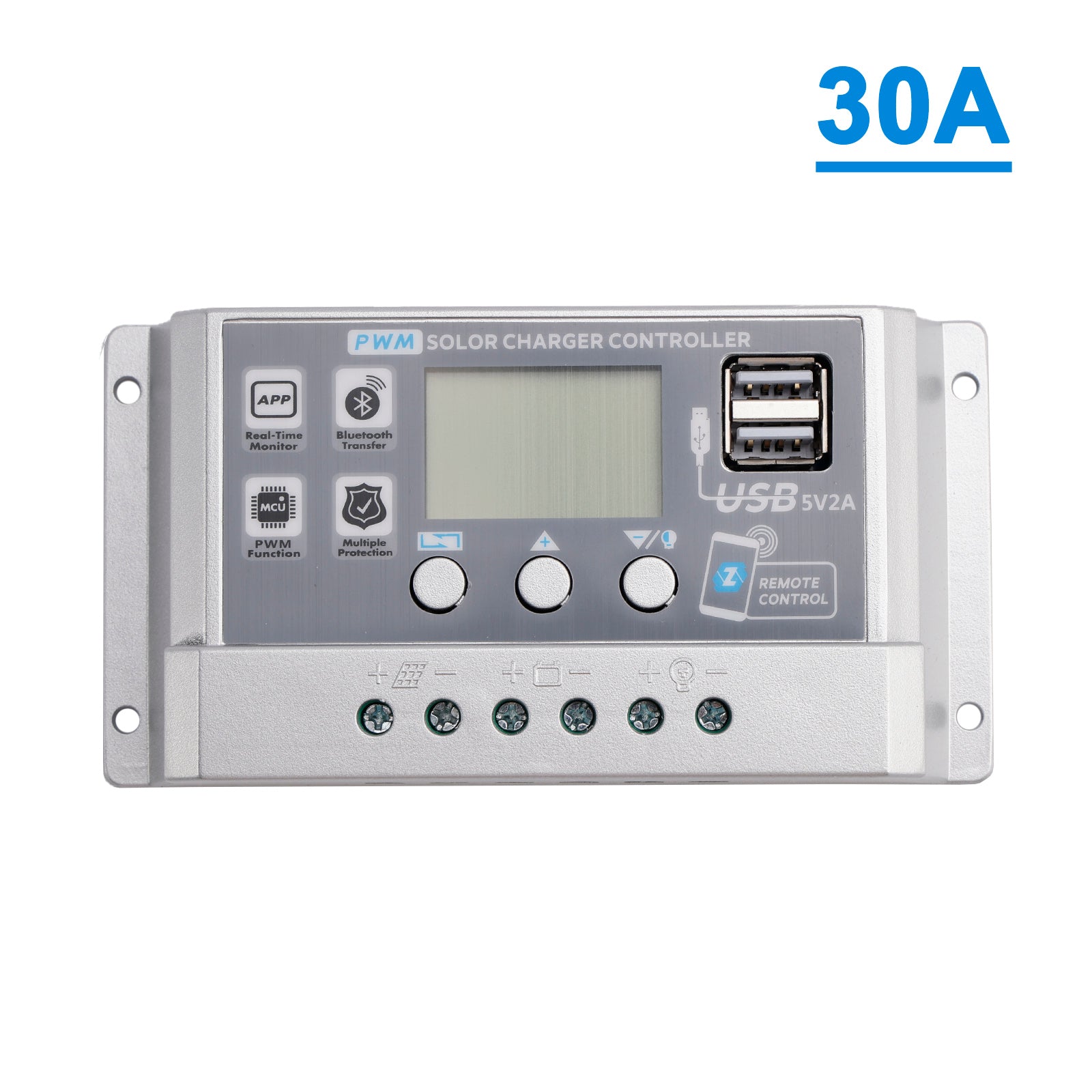 30A PWM Solar Controller Mobile APP Intelligent Control 12V24V Solar Controller