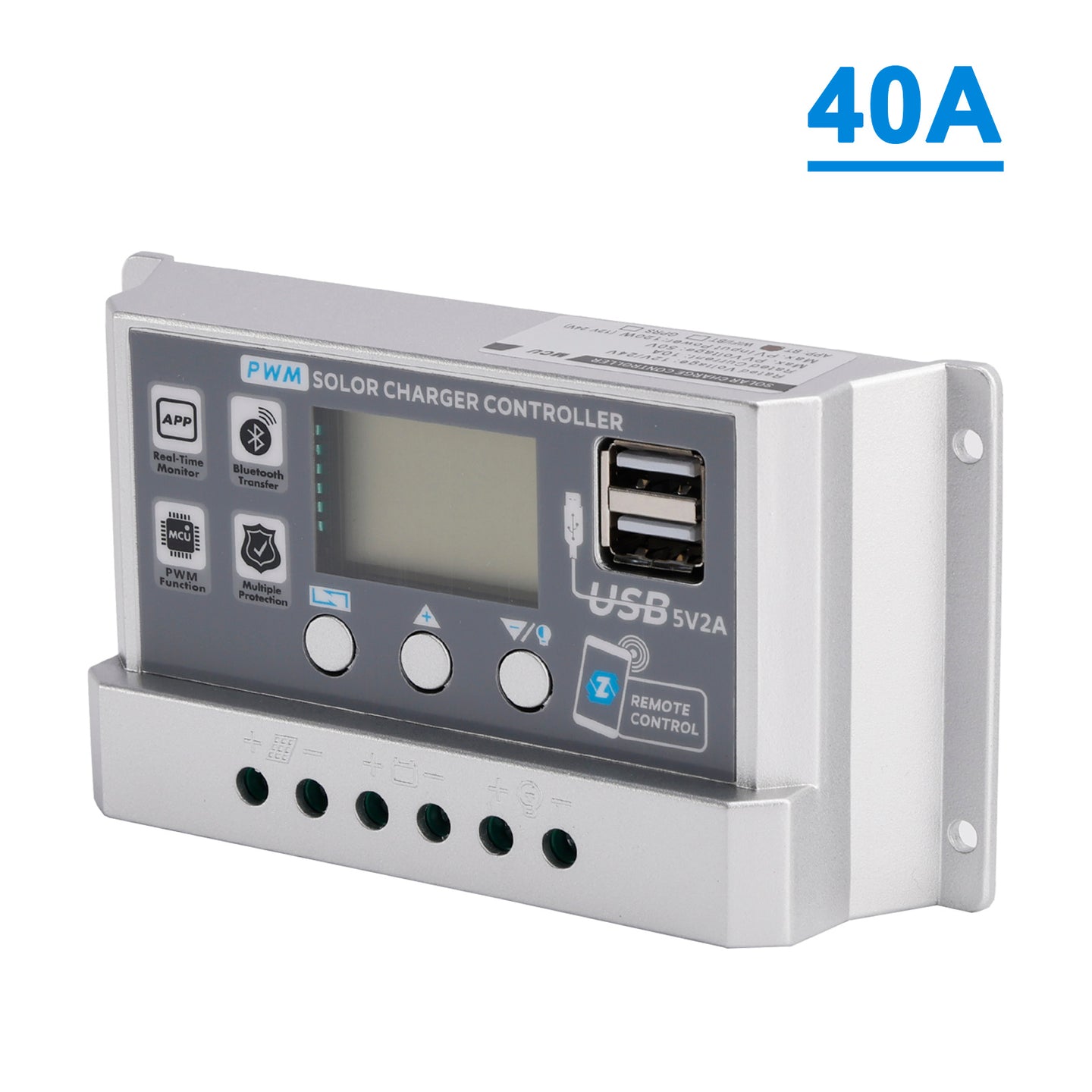 40A PWM Solar Controller Mobile APP Intelligent Control 12V24V Solar Controller