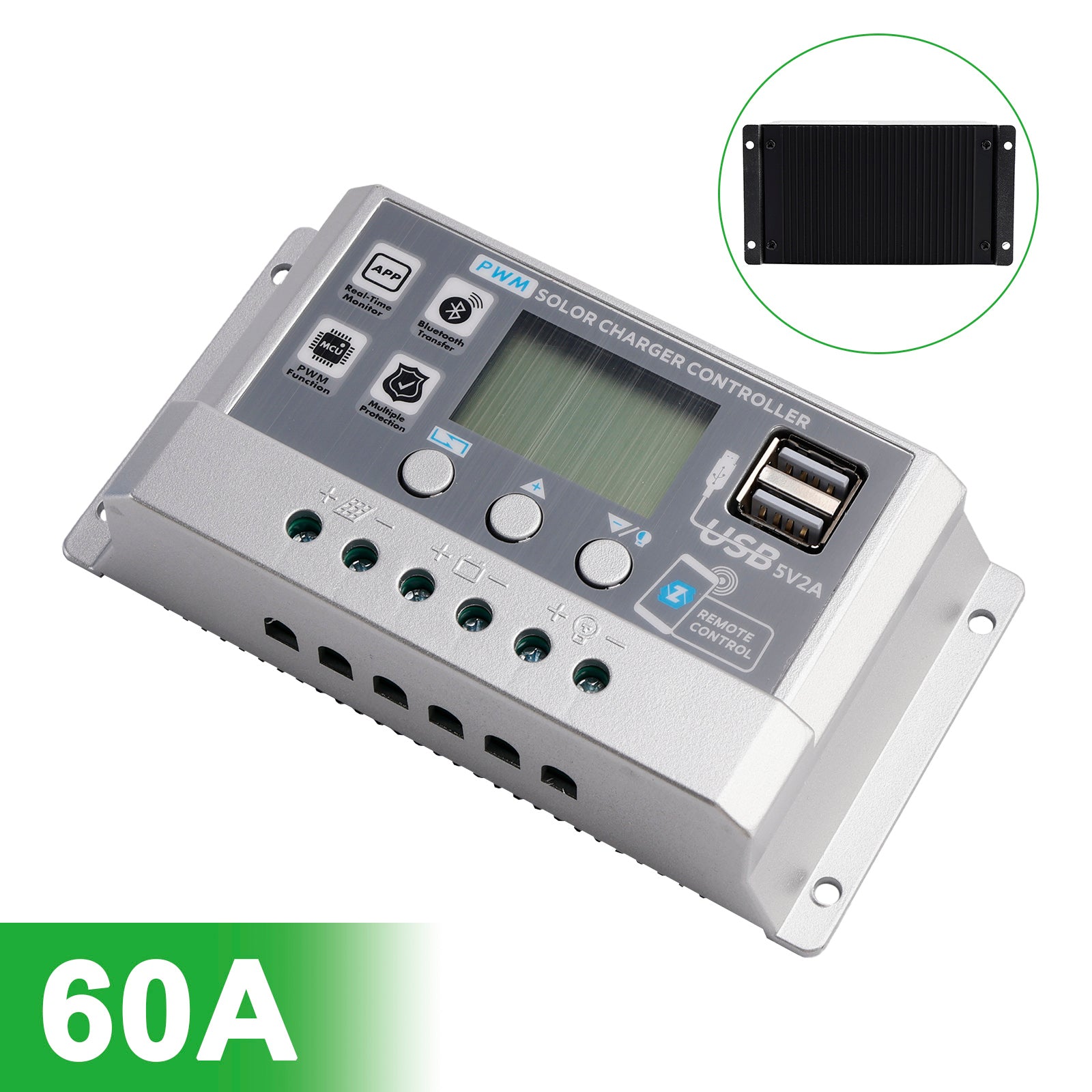 60A PWM Solar Controller Mobile APP Intelligent Control 12V24V Solar Controller