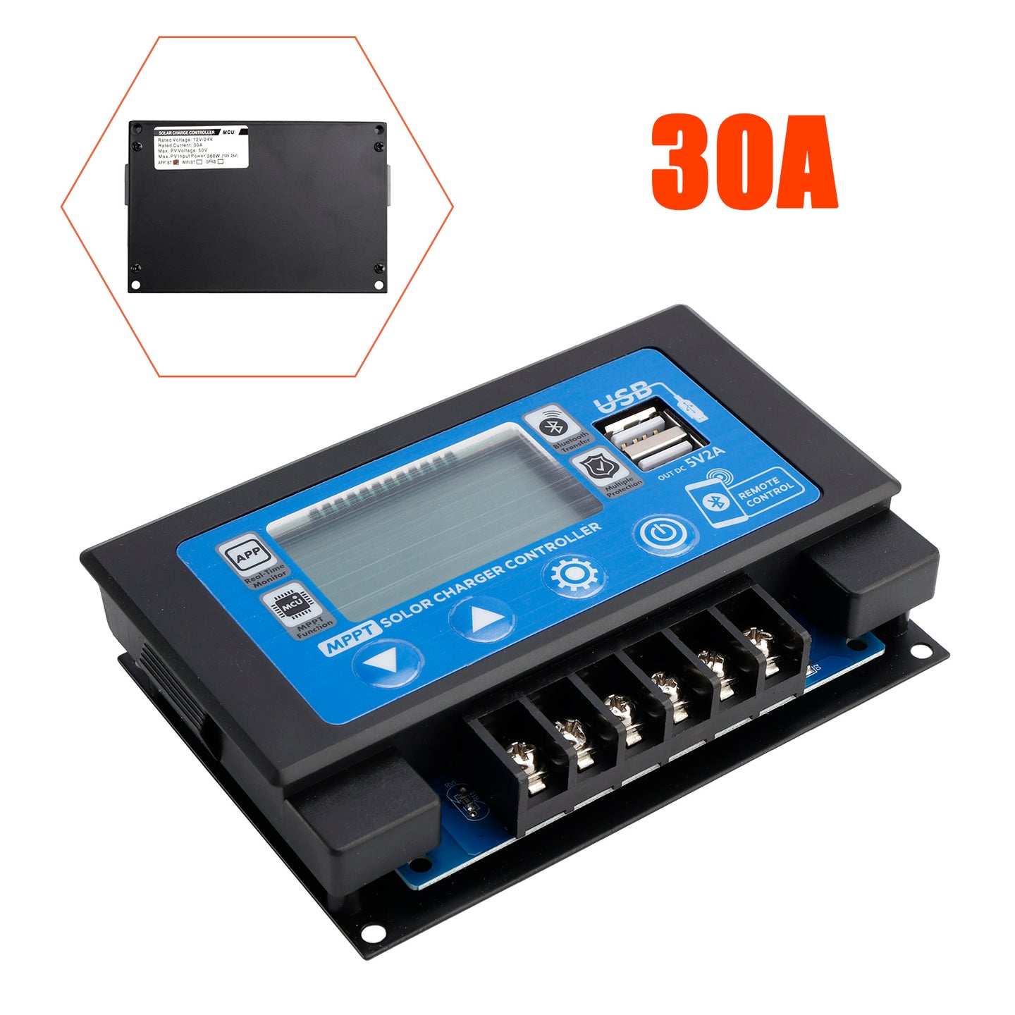30A Embedded Snap-On Energy Storage Dedicated MPPT Solar Controller Bluetooth