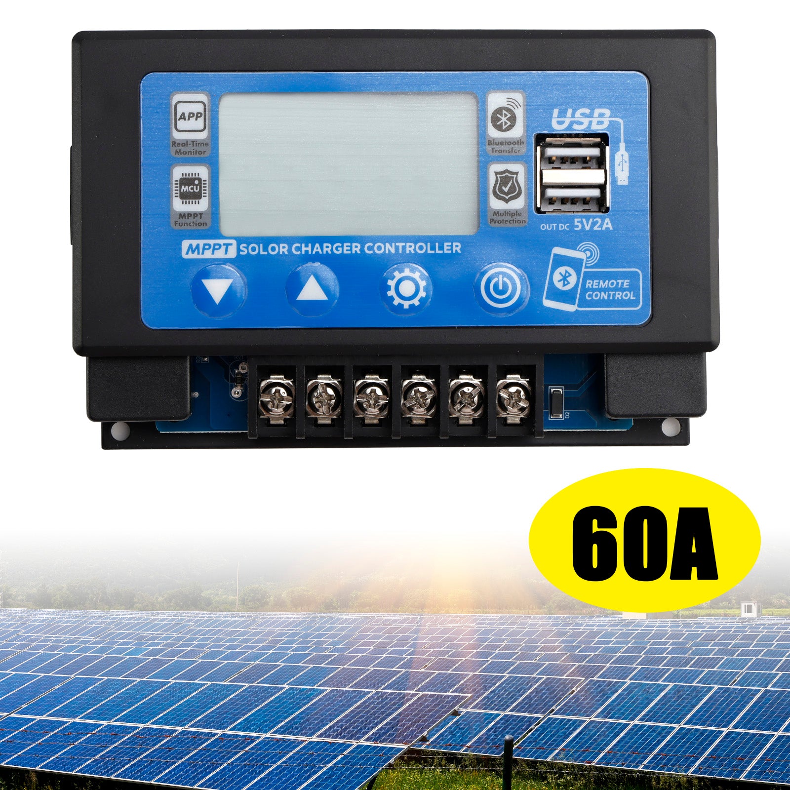 60A Embedded Snap-On Energy Storage Dedicated MPPT Solar Controller Bluetooth