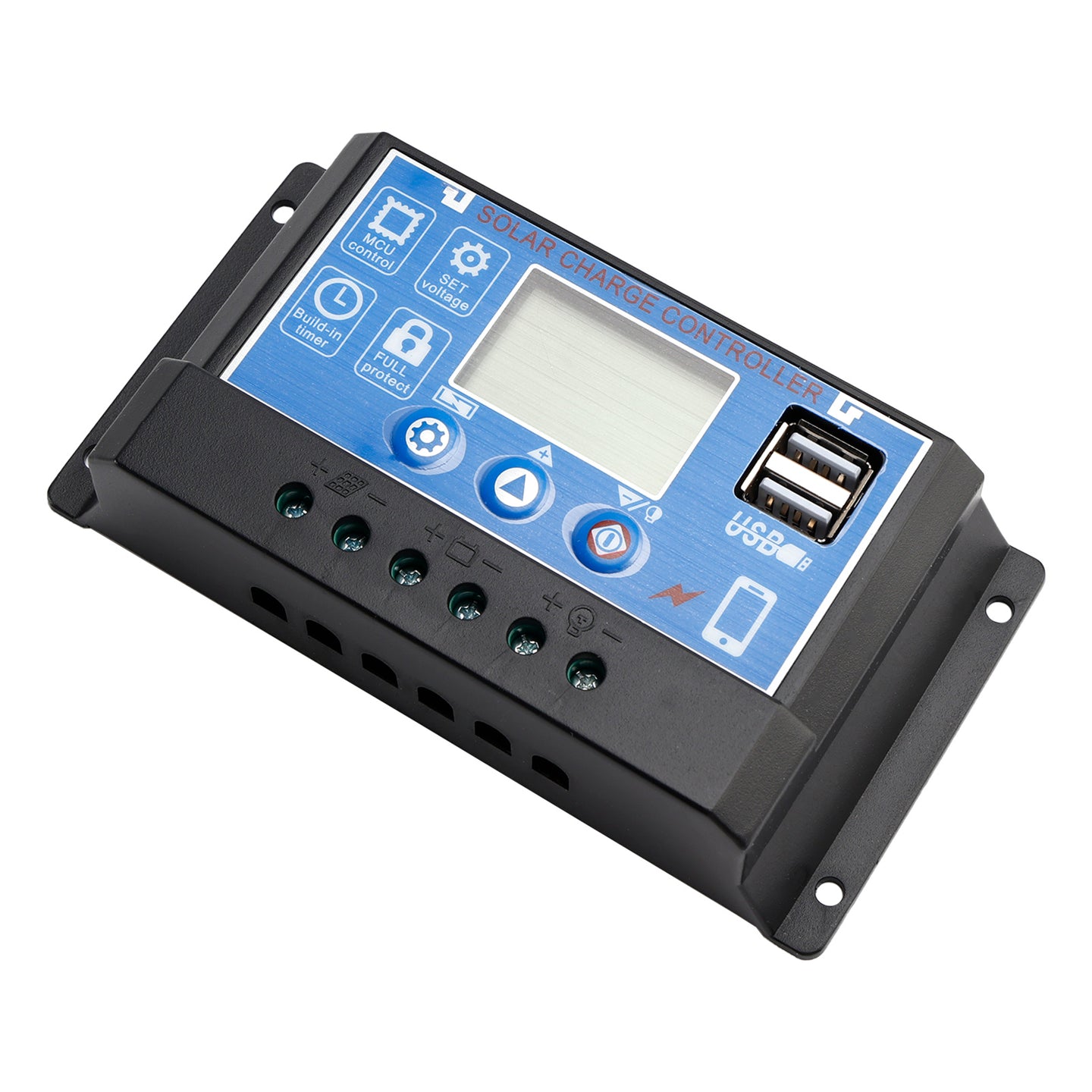 10A PWM Solar Controller Mobile APP Intelligent Control 12V-60V Solar Controller