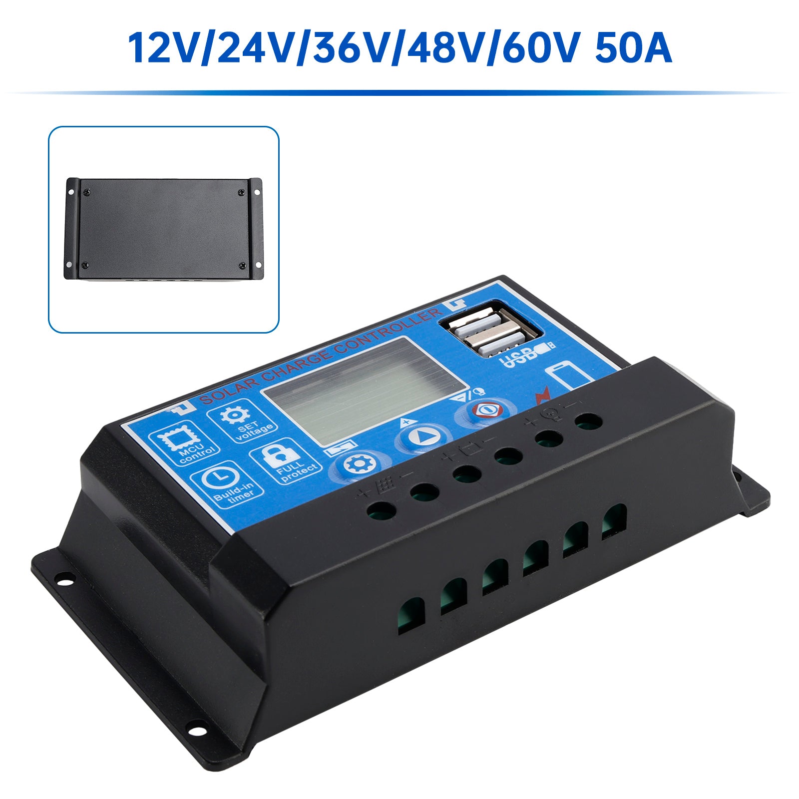 50A PWM Solar Controller Mobile APP Intelligent Control 12V-60V Solar Controller