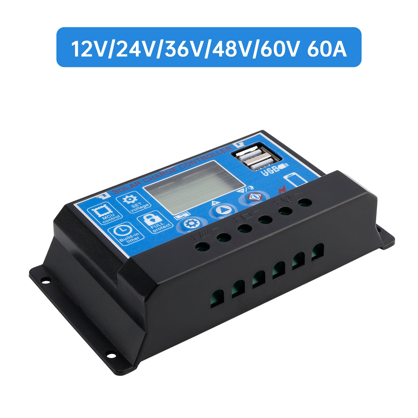 60A PWM Solar Controller Mobile APP Intelligent Control 12V-60V Solar Controller
