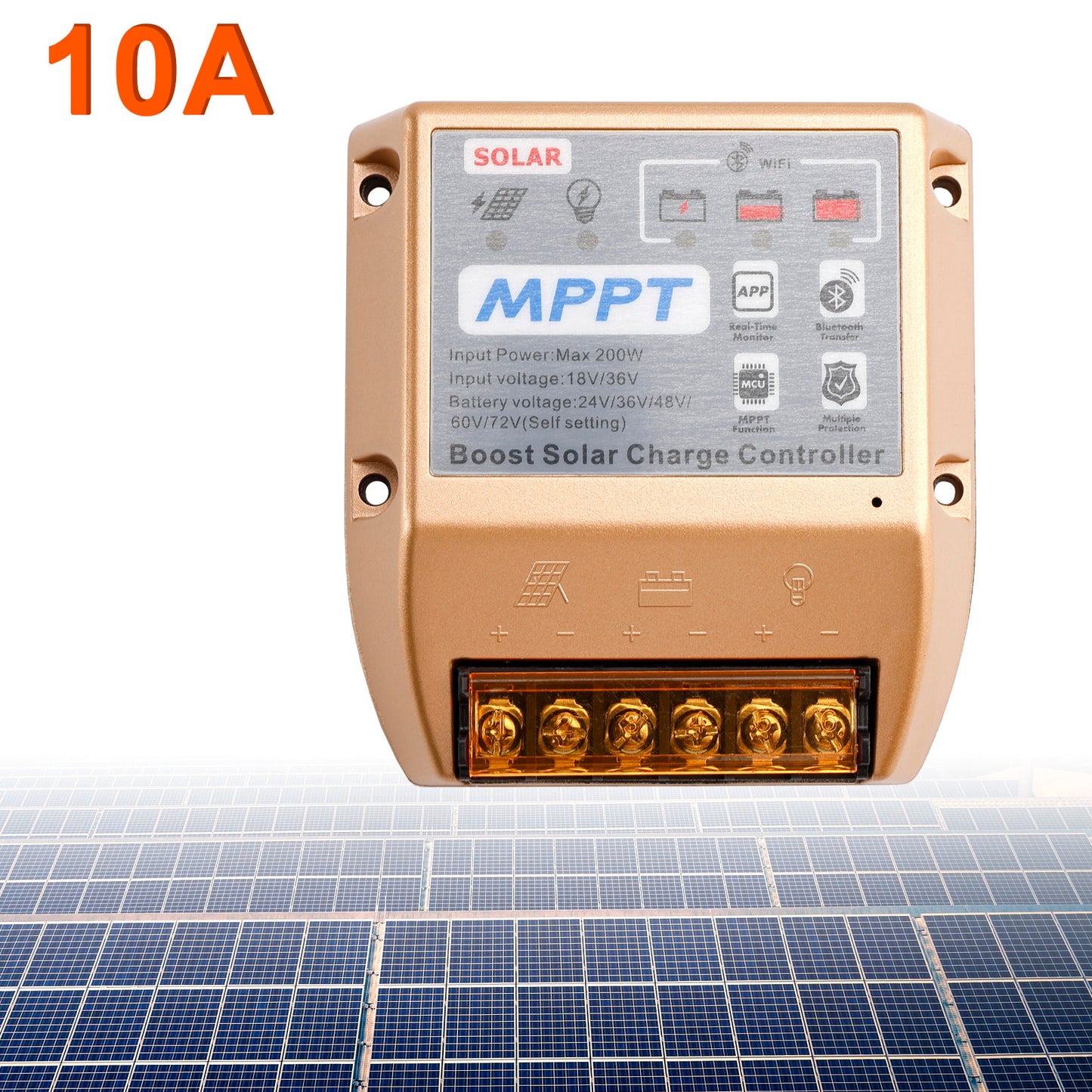 10A Boost MPPT Solar Controller 24V36V48V60V72V Solar Electric Vehicle Charging