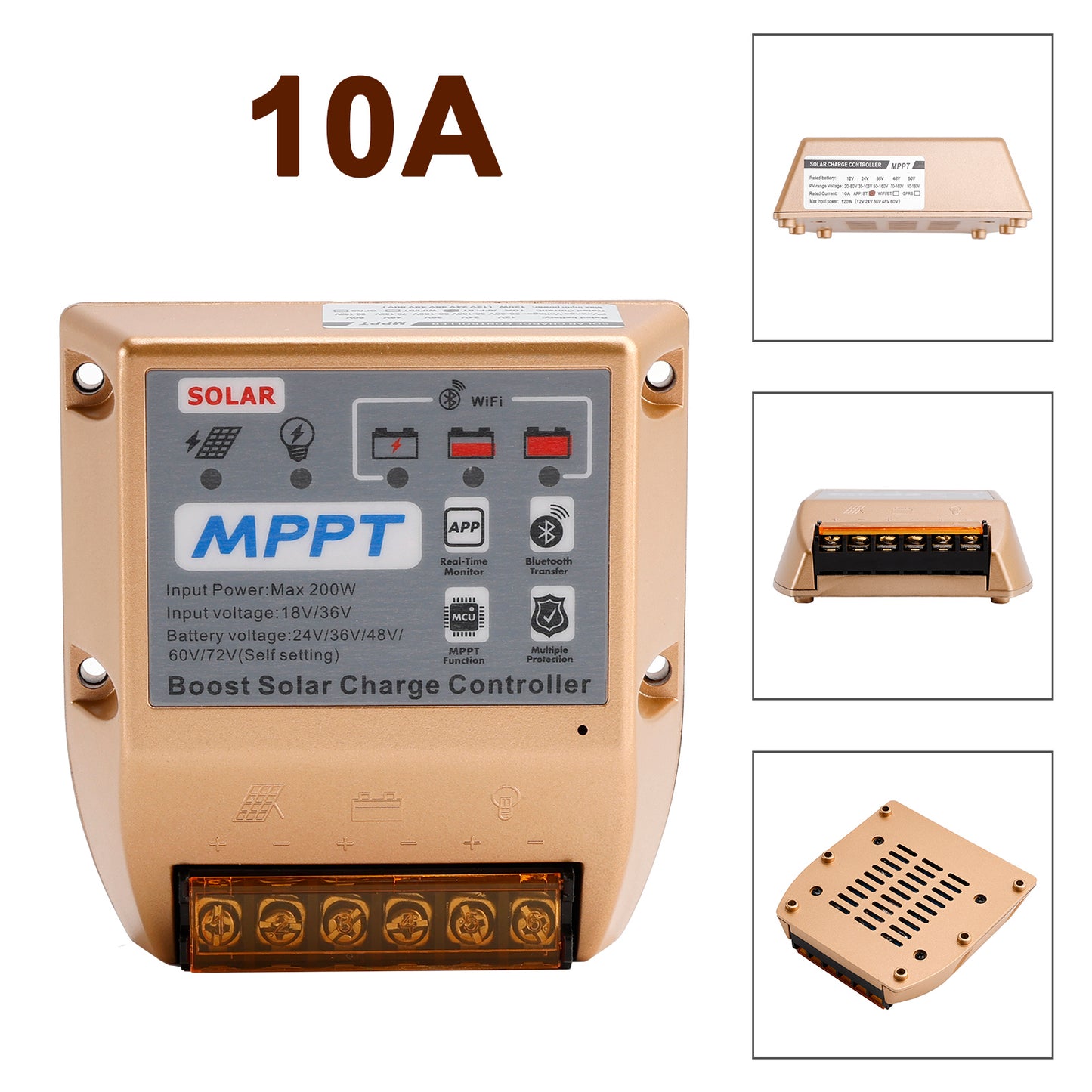 10A Boost MPPT Solar Controller 24V36V48V60V72V Solar Electric Vehicle Charging