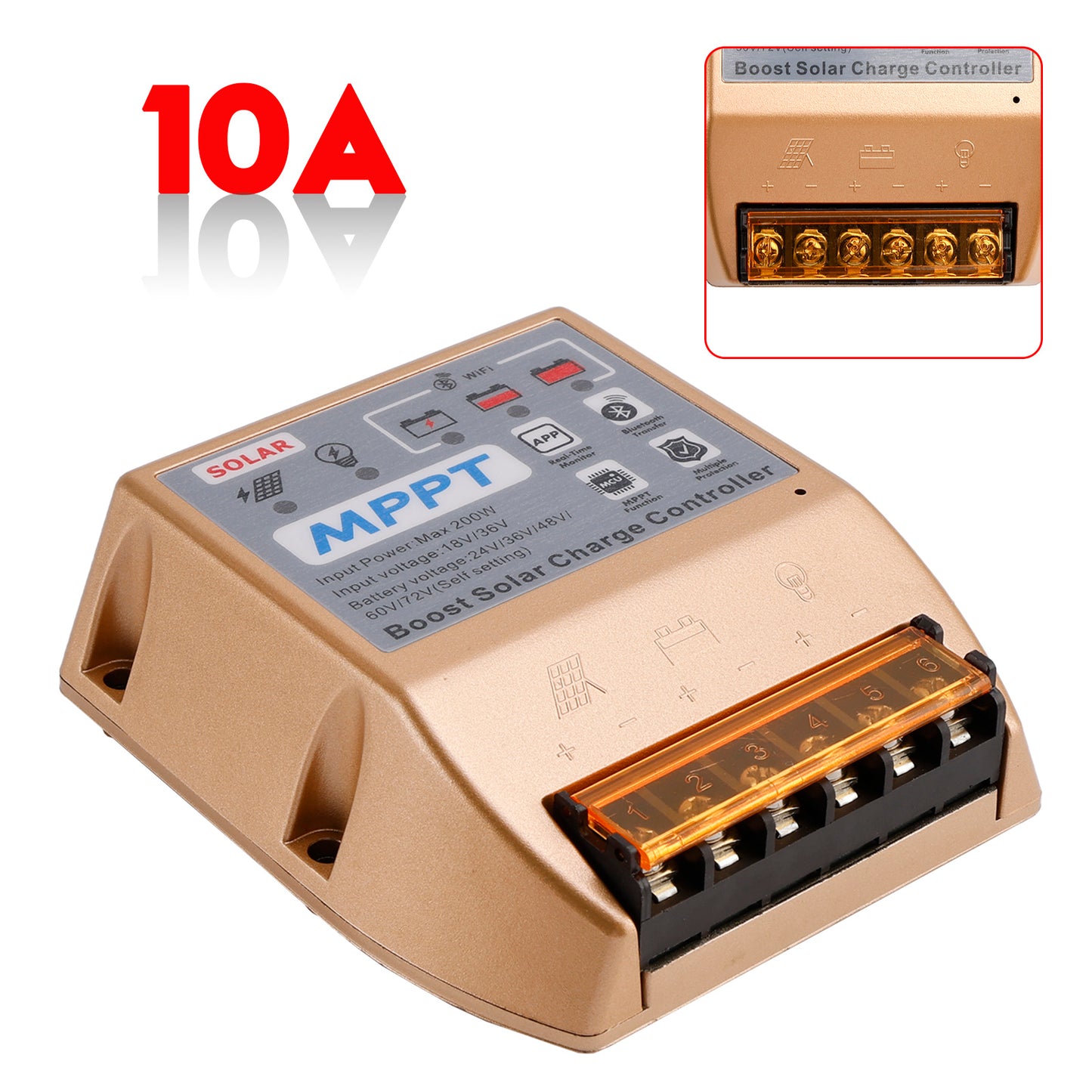 10A Boost MPPT Solar Controller 24V36V48V60V72V Solar Electric Vehicle Charging