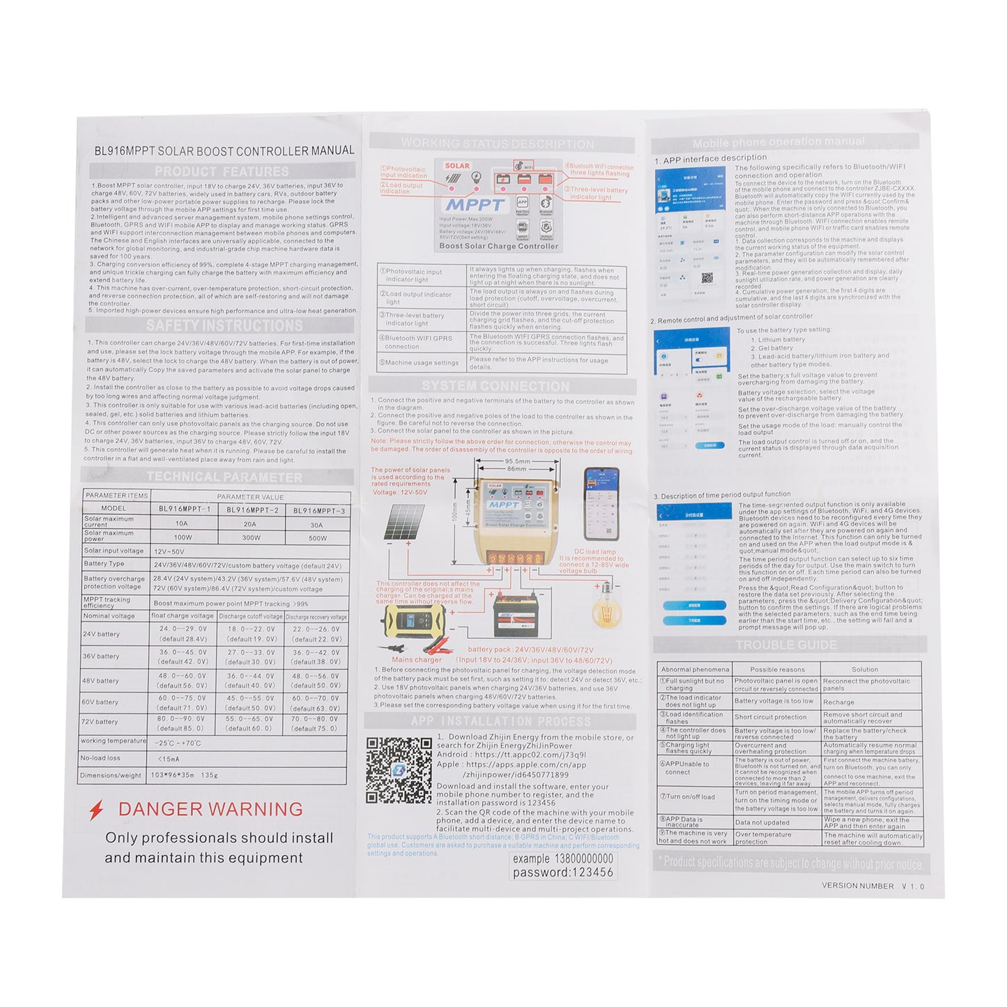 10A Boost MPPT Solar Controller 24V36V48V60V72V Solar Electric Vehicle Charging