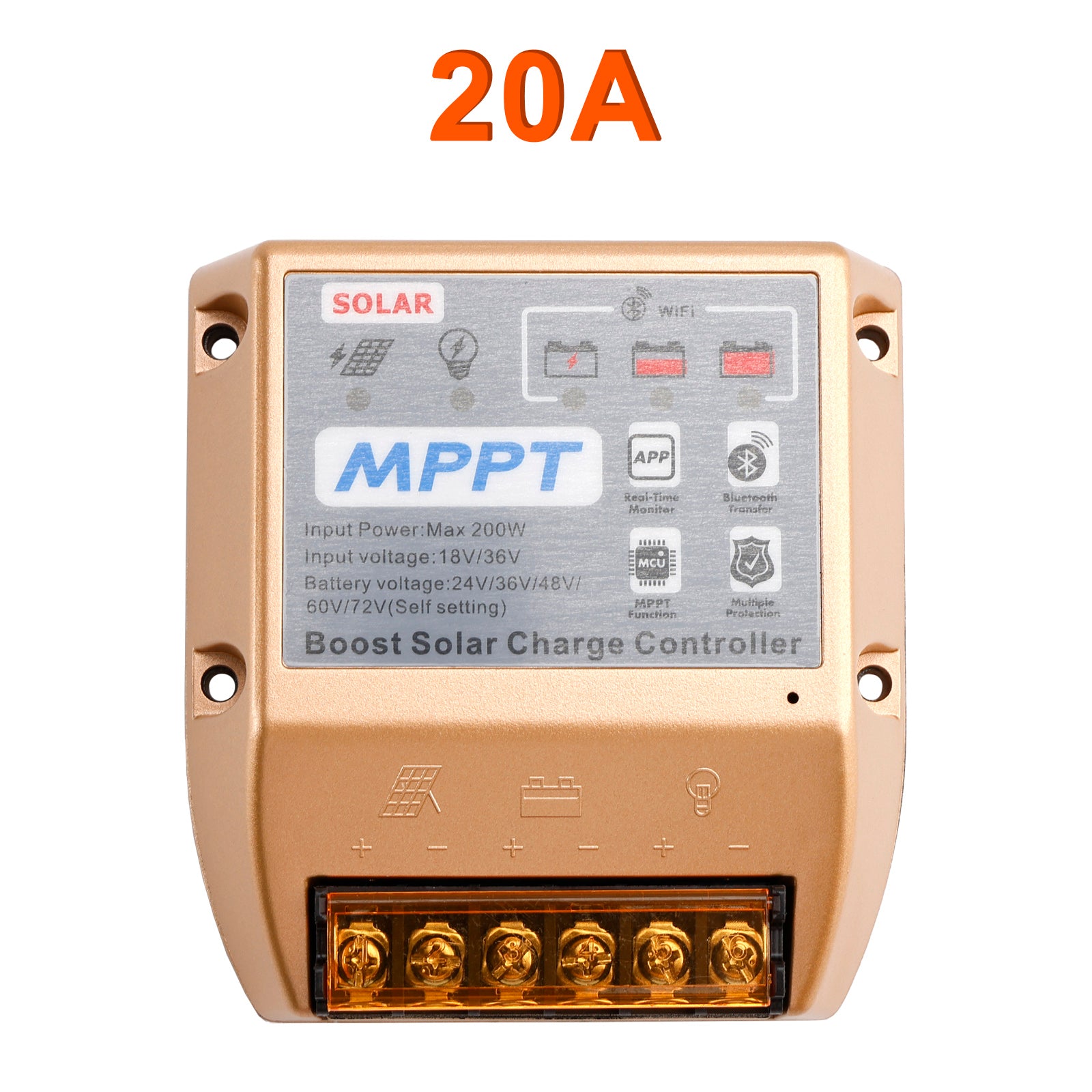 20A Boost MPPT Solar Controller 24V36V48V60V72V Solar Electric Vehicle Charging