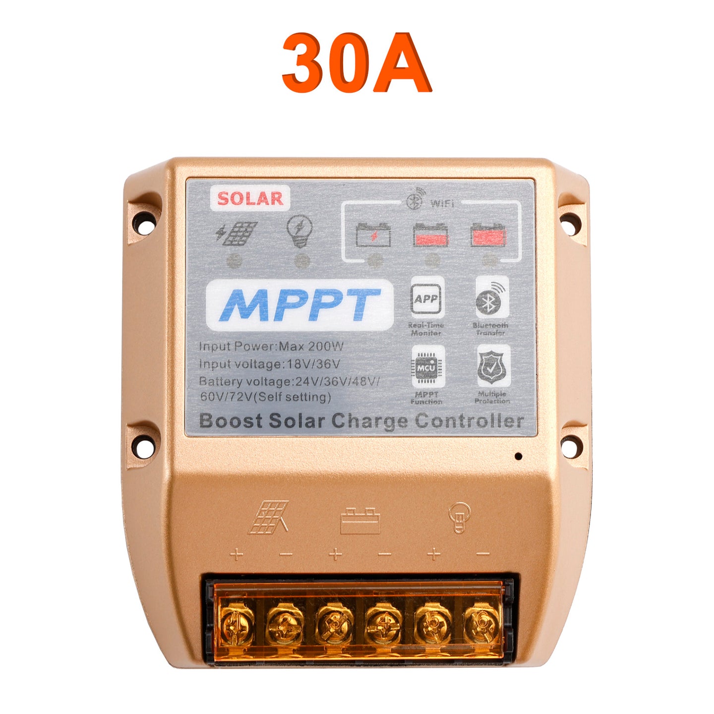 30A Boost MPPT Solar Controller 24V36V48V60V72V Solar Electric Vehicle Charging