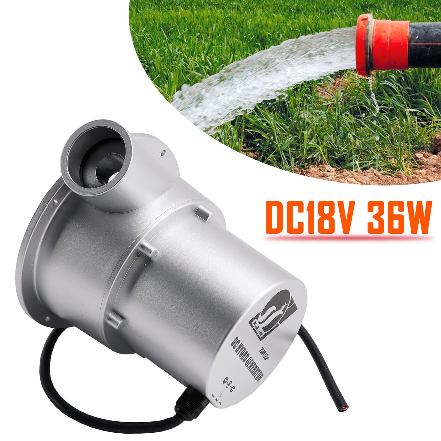 12V Water Flow Turbine Small Hydroelectric Generator DC18V 36W for Home Field