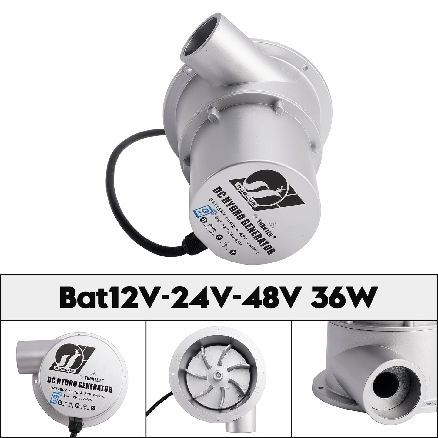 12V/24V/48V Water Flow Turbine Small Hydroelectric Generator Bat12V-24V-48V 36W