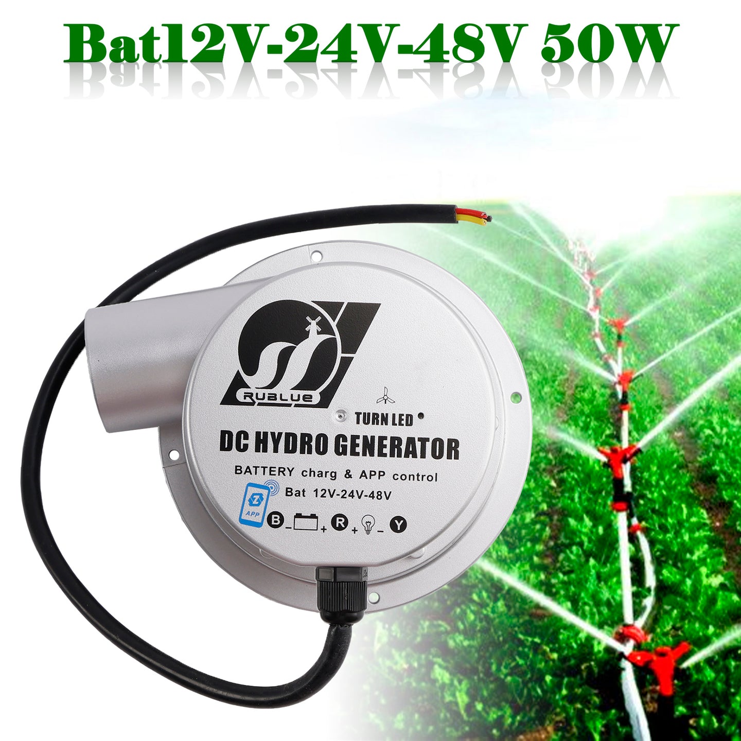 12V/24V/48V Water Flow Turbine Small Hydroelectric Generator Bat12V-24V-48V 50W