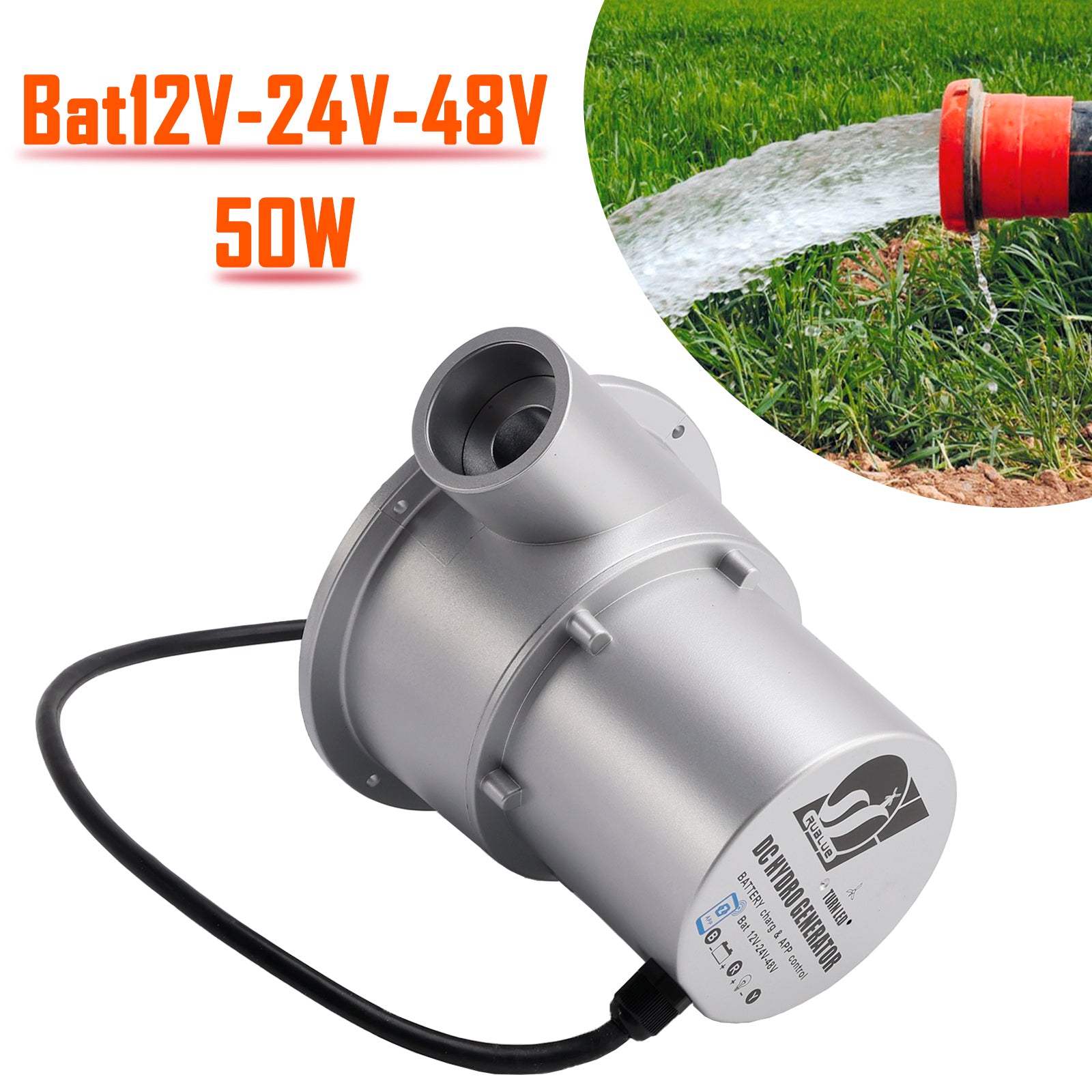 12V/24V/48V Water Flow Turbine Small Hydroelectric Generator Bat12V-24V-48V 50W