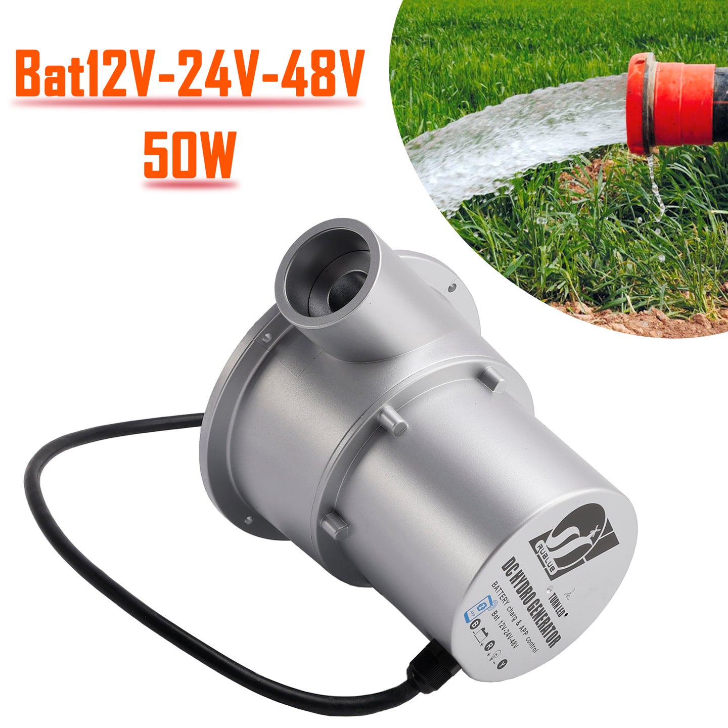12V/24V/48V Water Flow Turbine Small Hydroelectric Generator Bat12V-24V-48V 50W