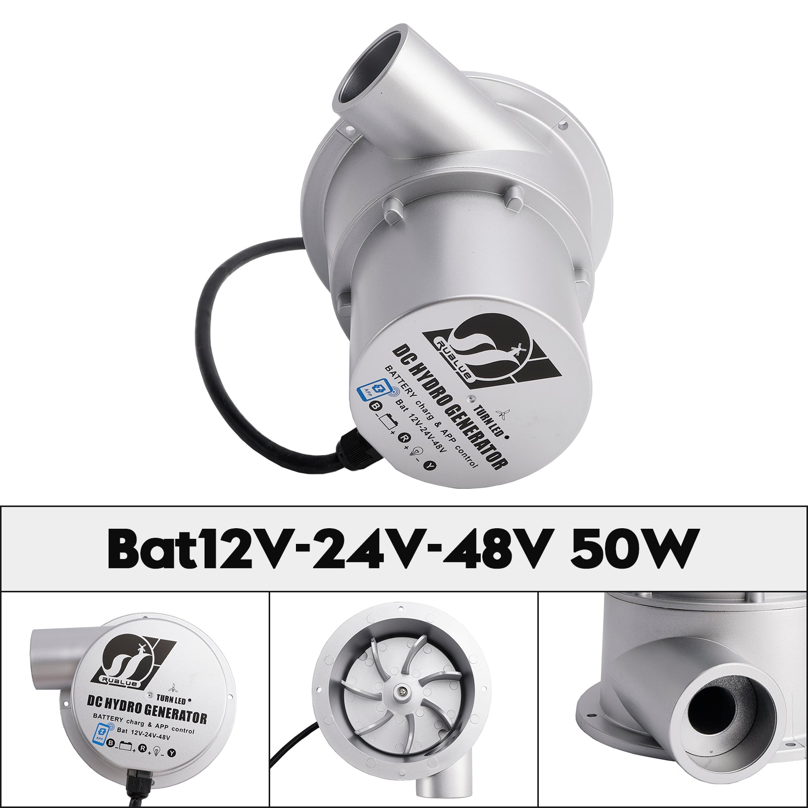12V/24V/48V Water Flow Turbine Small Hydroelectric Generator Bat12V-24V-48V 50W