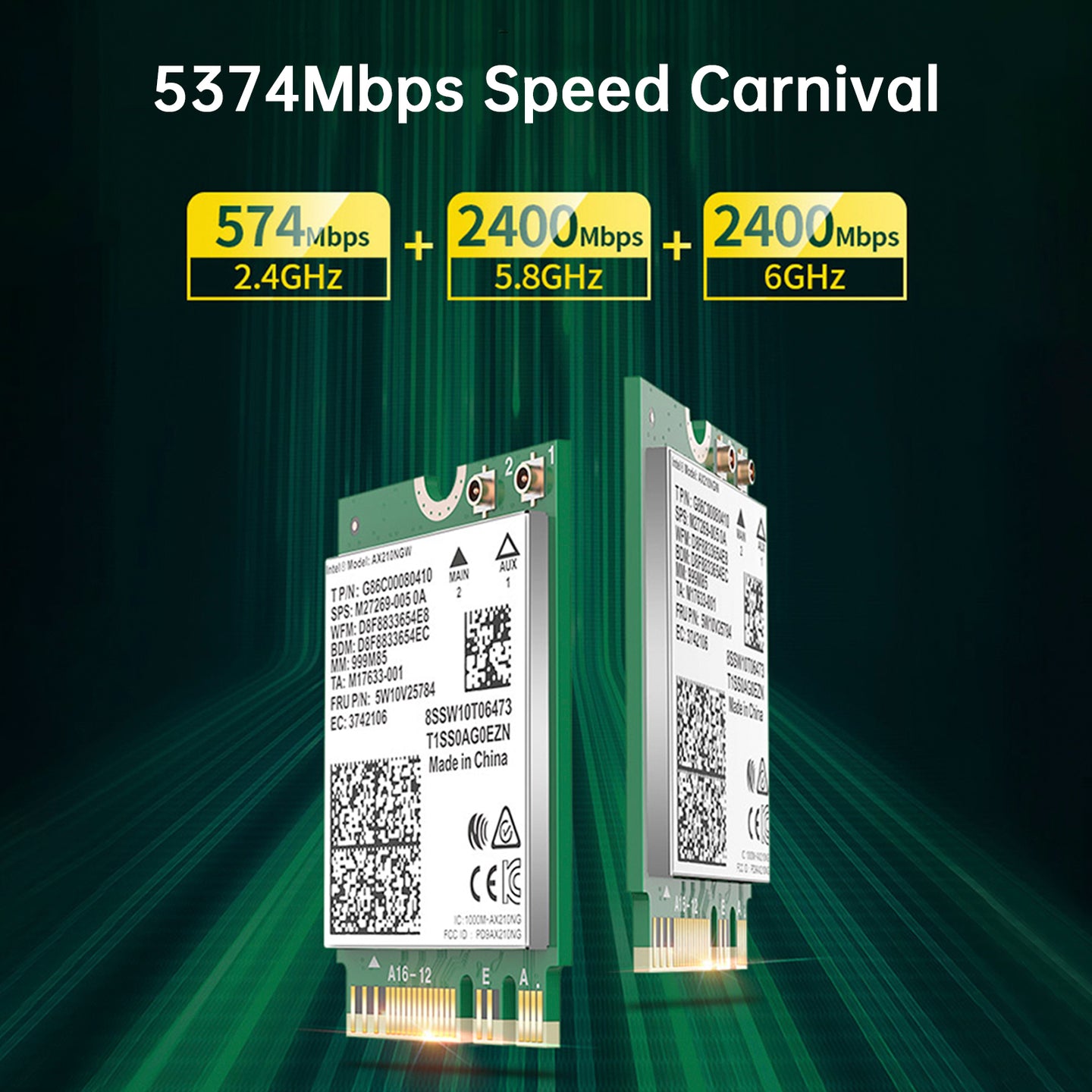 AX210 Module Bluetooth 5.2 Built-in Wireless Gigabit Network Card Supports WIFI6