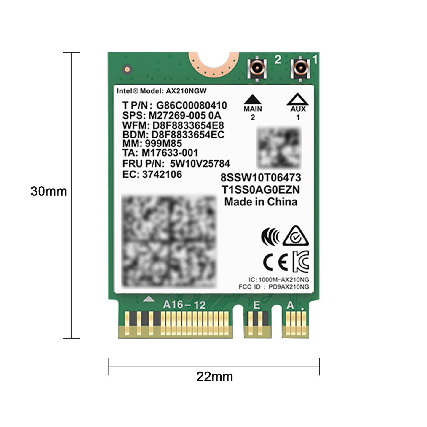 AX210 Module Bluetooth 5.2 Built-in Wireless Gigabit Network Card Supports WIFI6