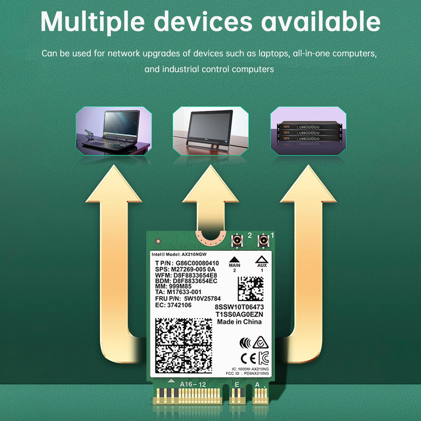 AX210 Module Bluetooth 5.2 Built-in Wireless Gigabit Network Card Supports WIFI6