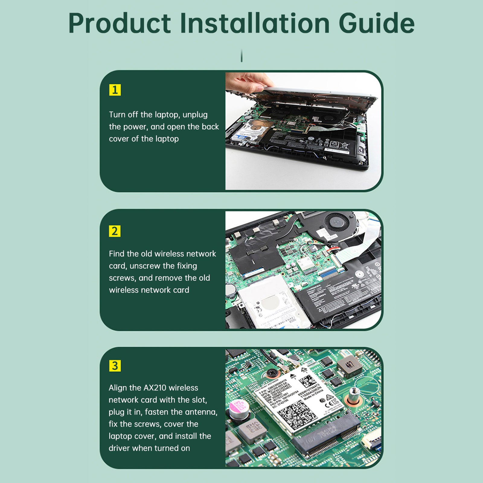 AX210 Module Bluetooth 5.2 Built-in Wireless Gigabit Network Card Supports WIFI6