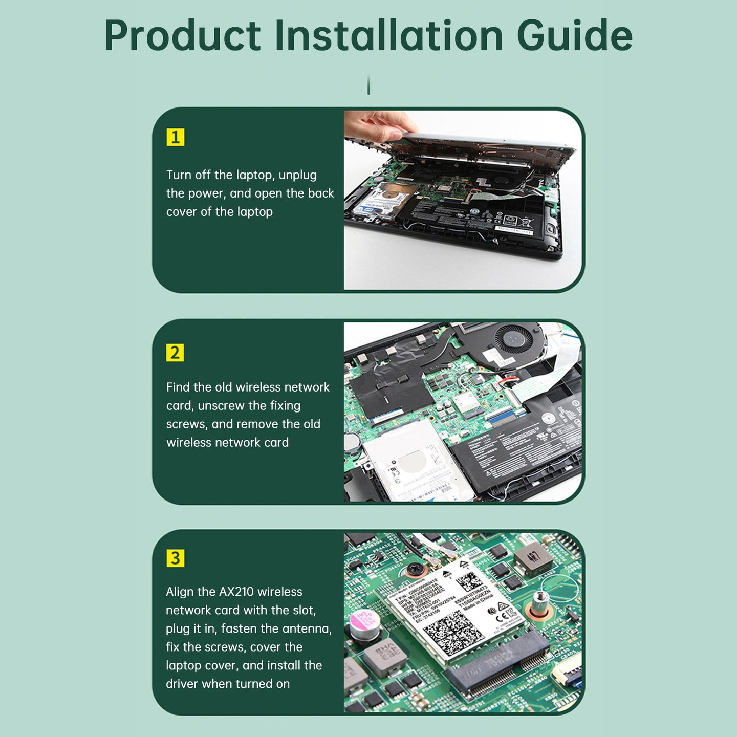 AX210 Module Bluetooth 5.2 Built-in Wireless Gigabit Network Card Supports WIFI6