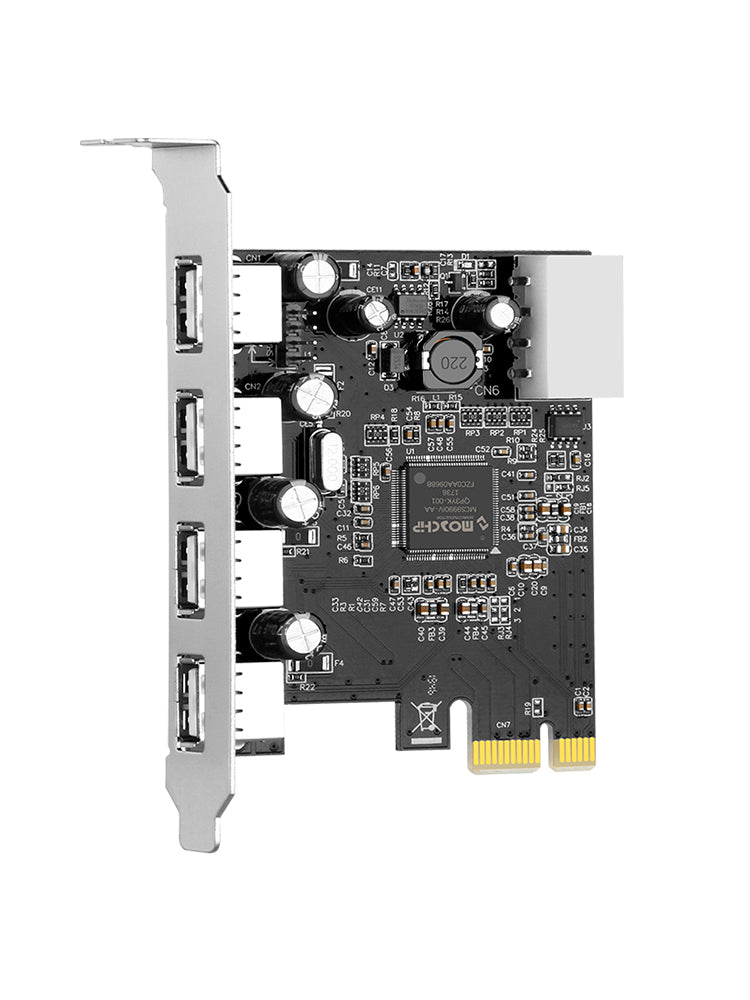 HUB 2.0 PCIE to USB 2.0 Expansion Card Moschip Adapter Card 4PIN Power Supply