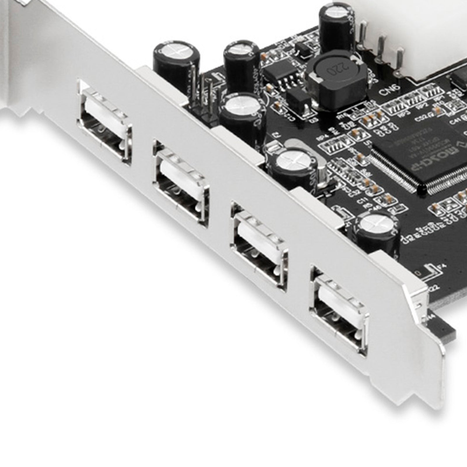 HUB 2.0 PCIE to USB 2.0 Expansion Card Moschip Adapter Card 4PIN Power Supply